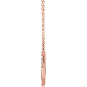 14K Rose Gold .08 CTW Natural Diamond Petite Wishbone 18" Necklace