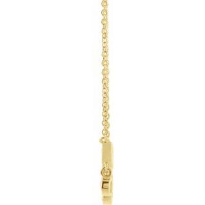 14K Yellow Gold 1/5 CTW Natural Diamond Fringe Bar 16" Necklace