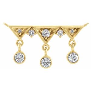 14K Yellow Gold 1/5 CTW Natural Diamond Fringe Bar Necklace Center
