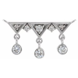 Platinum 1/5 CTW Natural Diamond Fringe Bar Necklace Center