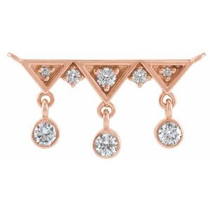 14K Rose Gold 1/5 CTW Natural Diamond Fringe Bar Necklace Center