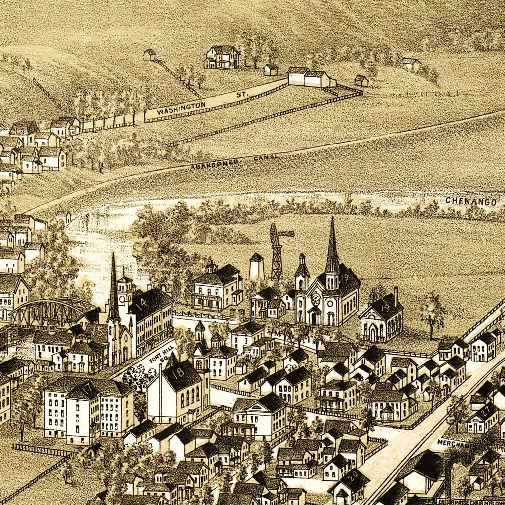 Vintage Map of Oxford, New York 1888