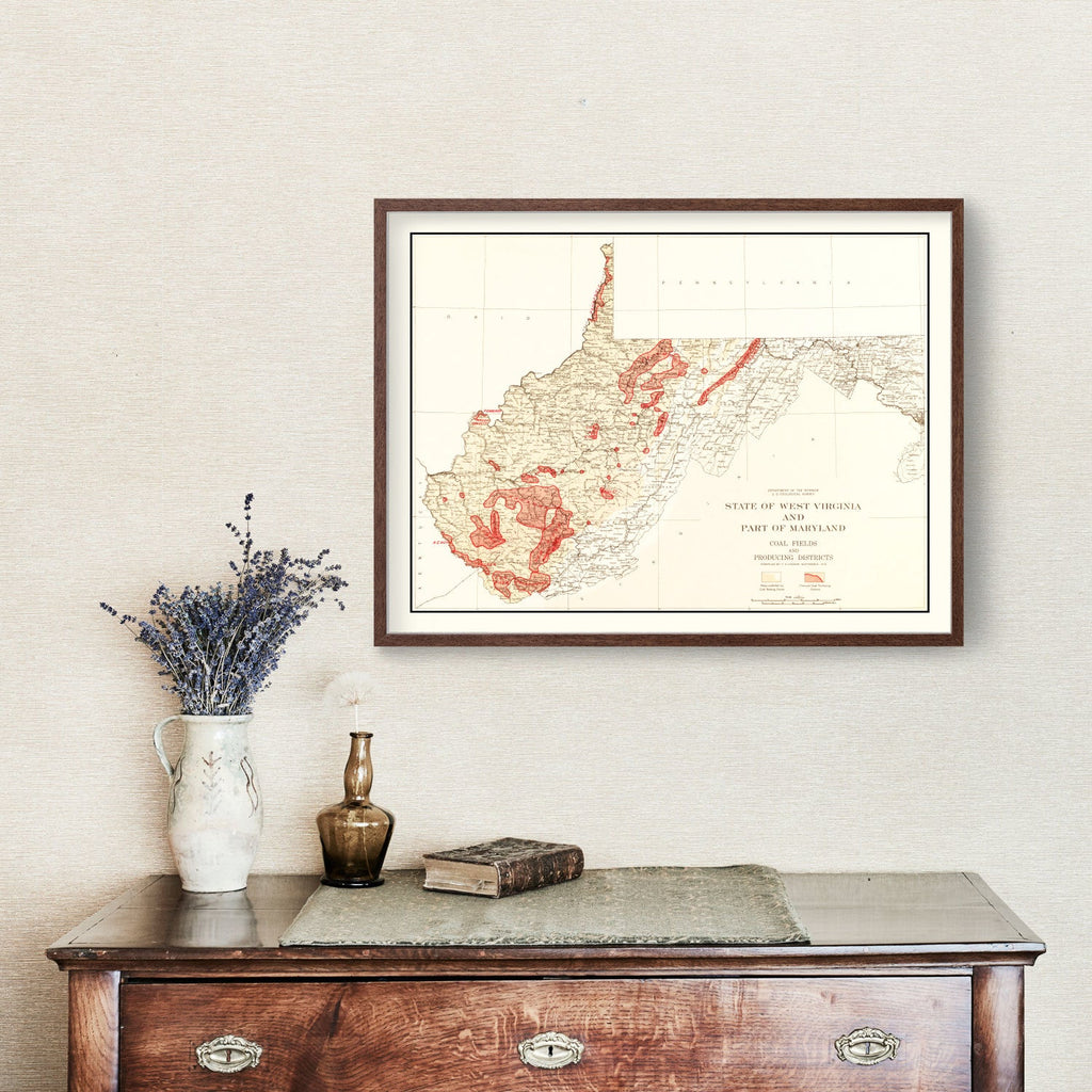 Vintage Map of West Virginia Coal Fields, 1919