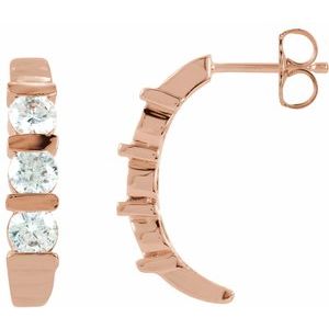 14K Rose Gold 1 3/8 CTW Lab-Grown Diamond Earrings