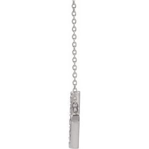 Platinum 1/8 CTW Natural Diamond Geometric 16" Necklace