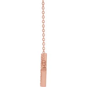 14K Rose Gold 1/8 CTW Natural Diamond Geometric 18" Necklace