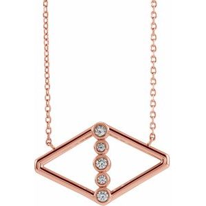 14K Rose Gold 1/8 CTW Natural Diamond Geometric 18" Necklace