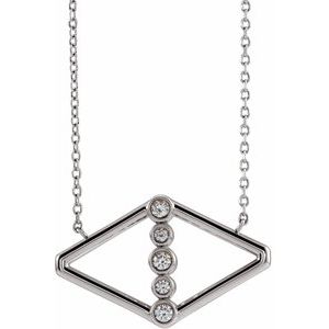 Sterling Silver 1/8 CTW Natural Diamond Geometric 16" Necklace
