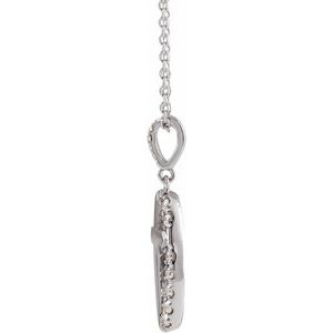 Sterling Silver 1/5 CTW Natural Diamond Halo-Style Cross 16-18" Necklace
