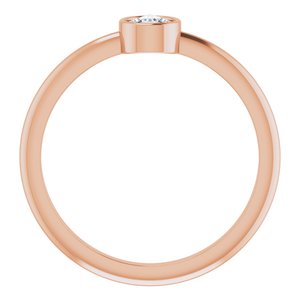 14K Rose Gold 1/5 CT Rose-Cut Natural Diamond Stackable Ring