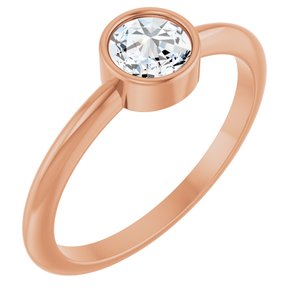 14K Rose Gold 3/8 CT Rose-Cut Natural Diamond Stackable Ring