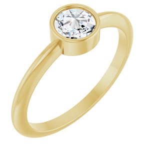 14K Yellow Gold 3/8 CT Rose-Cut Natural Diamond Stackable Ring