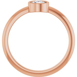 14K Rose Gold 5 mm Stuller Rose-Cut Lab-Grown Moissanite Stackable Ring