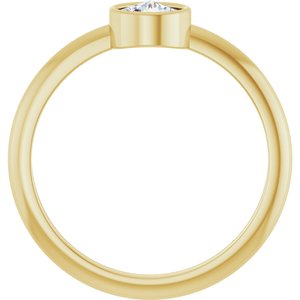 14K Yellow Gold 3/8 CT Rose-Cut Natural Diamond Stackable Ring
