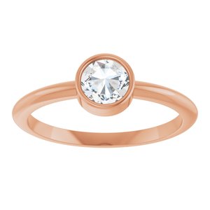 14K Rose Gold 3/8 CT Rose-Cut Natural Diamond Stackable Ring