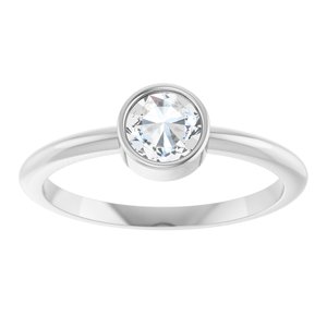 Platinum 3/8 CT Rose-Cut Natural Diamond Stackable Ring