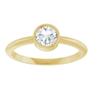 14K Yellow Gold 3/8 CT Rose-Cut Natural Diamond Stackable Ring