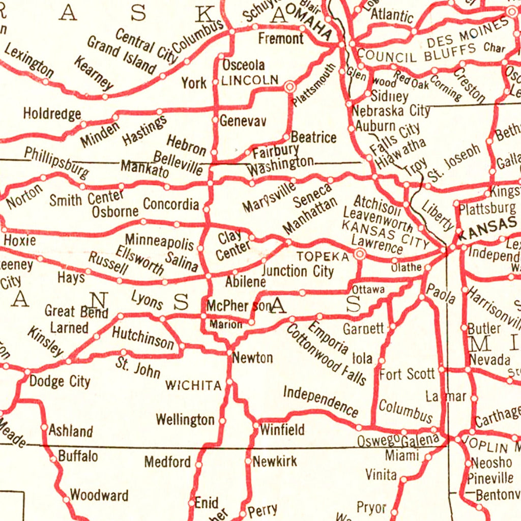 Vintage Highway Map of the United States, 1915