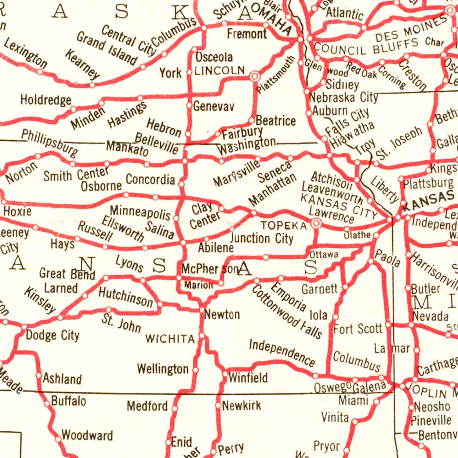 Vintage Highway Map of the United States, 1915