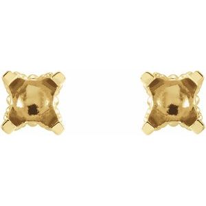 14K Yellow Gold 3 mm Round 4-Prong Earring Mounting – image 2