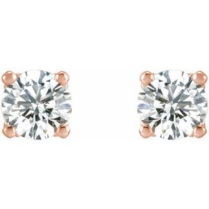 14K Rose Gold 1/3 CTW Natural Diamond U-Prong Stud Earrings – image 2