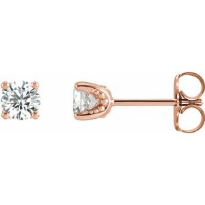 14K Rose Gold 1/3 CTW Natural Diamond U-Prong Stud Earrings