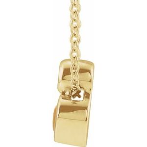 14K Yellow Gold 5x3 mm Pear Natural Citrine & .03 CT Natural Diamond 16-18" Necklace