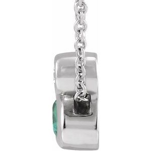 Sterling Silver 5x3 mm Oval Lab-Grown Alexandrite & .03 CT  Natural Diamond 16-18" Necklace