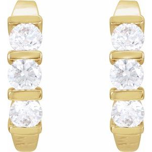 14K Yellow Gold 9/10 CTW Lab-Grown Diamond Earrings – image 2