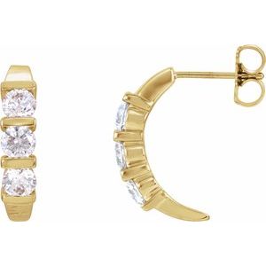 14K Yellow Gold 9/10 CTW Lab-Grown Diamond Earrings