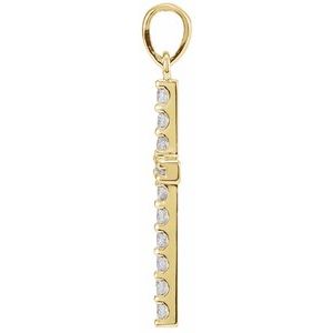 14K Yellow Gold 1/5 CTW Natural Diamond Cross Pendant