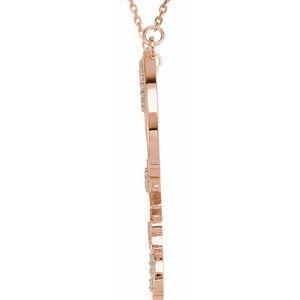 14K Rose Gold 1/8 CTW Natural Diamond Infinity-Inspired Love Heart 18" Necklace