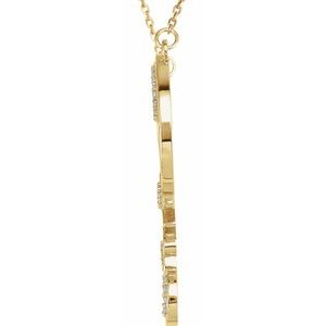 14K Yellow Gold 1/8 CTW Natural Diamond Infinity-Inspired Love Heart 18" Necklace