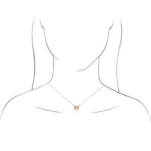 14K White Gold .025 CTW Natural Diamond Circle 16" Necklace