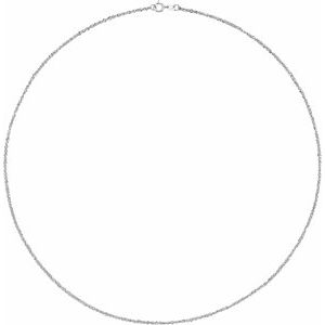 14K White 1.7 mm Diamond-Cut Singapore 20" Chain