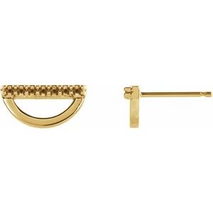 14K Yellow Gold 1.2 mm Round Geometric Earring Mounting