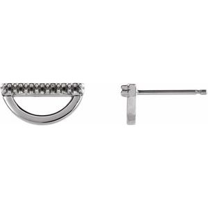Sterling Silver 1.2 mm Round Geometric Earring Mounting