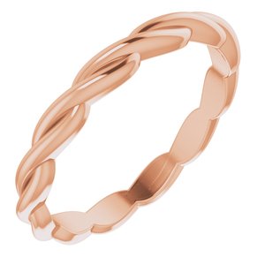 10K Rose Woven-Design Band Size 7