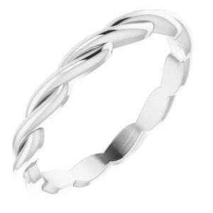 Continuum Sterling Silver Woven-Design Band Size 7