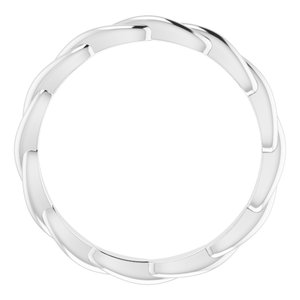 Platinum Woven-Design Band Size 7