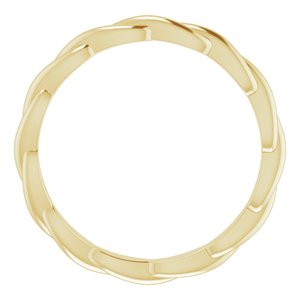 14K Yellow Woven-Design Band Size 7
