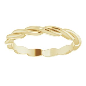 14K Yellow Woven-Design Band Size 7