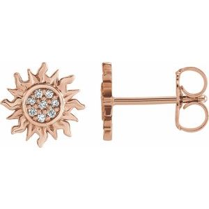 14K Rose Gold .04 CTW Natural Diamond Sun Earrings