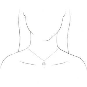 Sterling Silver Nail Cross 24" Necklace