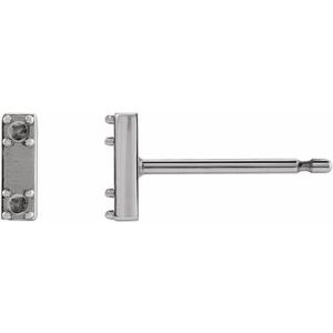 Platinum 1.2 mm Round Two-Stone Bar Earring Mounting