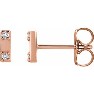 14K Rose Gold .03 CTW Natural Diamond Two-Stone Bar Earrings