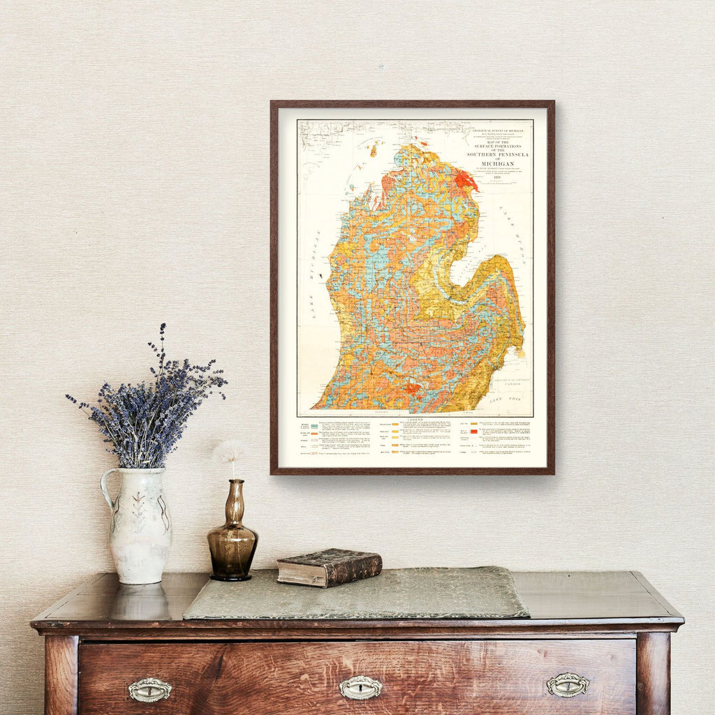 Vintage Map of Michigan 1911