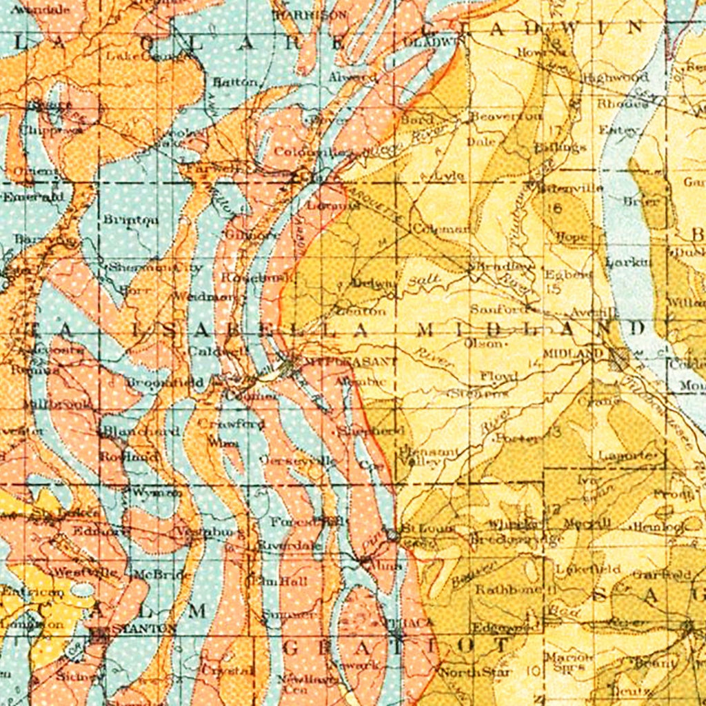 Vintage Map of Michigan 1911