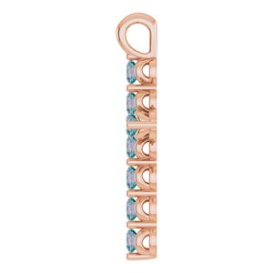 14K Rose Gold Lab-Grown Alexandrite Cross Pendant