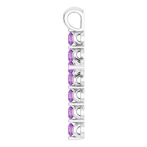 Platinum Natural Amethyst Cross Pendant